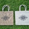 Large jute tote bags with celtic starburst design - 2 bag colours – eco-friendly, reusable, and perfect for shopping. Shipping across Australia. Bulk custom print available.