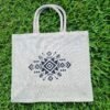 Large jute tote bags with celtic starburst design - Sand colour – eco-friendly, reusable, and perfect for shopping. Shipping across Australia. Bulk custom print available.
